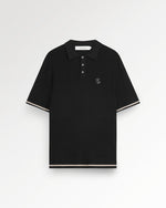 Fine Knit Polo All Black