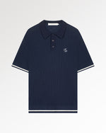 Knit Polo Boucle Maritime Blue