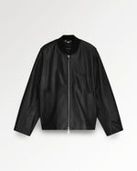 Leather Bomber Jacket Black